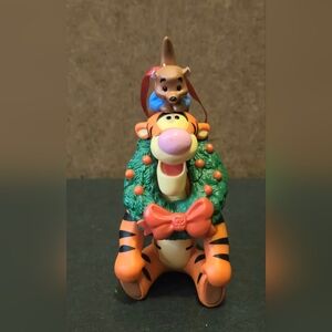 Disney Tigger Ornament with Green Wreath and Orange Accents